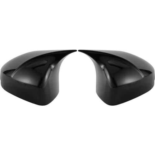 NEW-for Honda Fit 2014-2018 Black Exterior Rear View Mirror Cover Trim ABS Horn Shape Rearview Caps