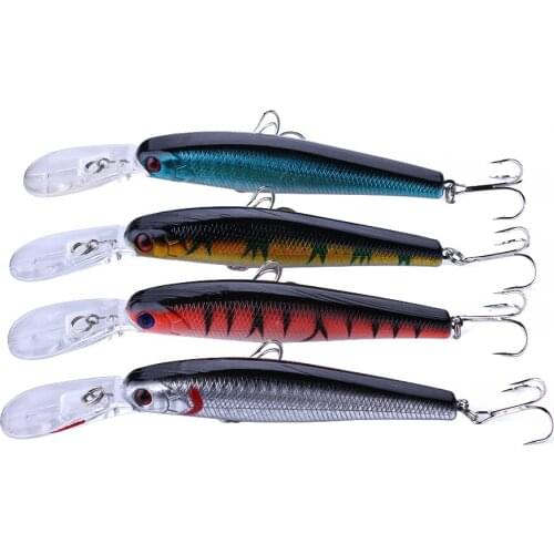 New Fishing 4pcs Crankbaits Fishing Lure Bait fishing tackle Floating trout Minnow 4 color 12.5CM 14G 4# hook 125MM Top Quality