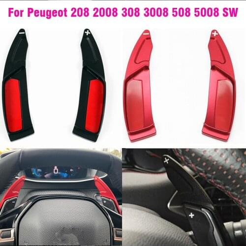 Car Shift Paddles For Peugeot 208 308 508 2008 3008 5008 GTi SW Allure Steering Wheel Shifter Extension Car Stickers Accessories