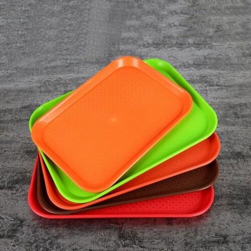 Plastic non-slip tea cup tray fast food tray PS hotel canteen tableware tray