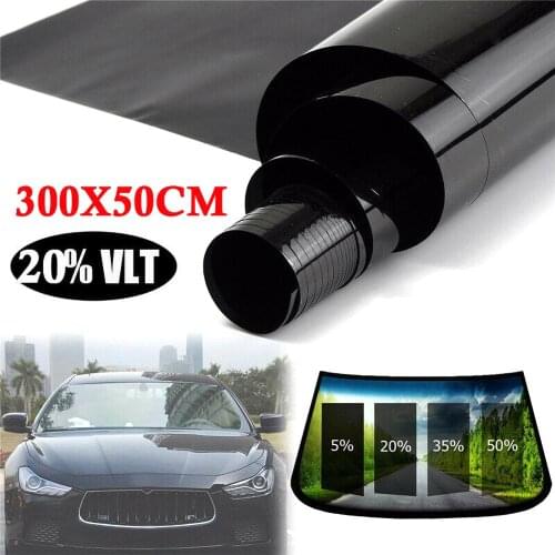 Car Glass Insulation film Non-reflective dyed film Uncut Roll Window Tint Film 20% VLT 10ft Feet Car Home Glass Solar Protection