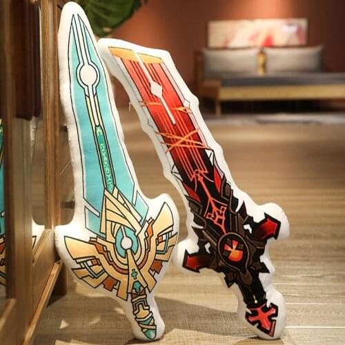 1pc 65CM Anime Game Genshin Impact Plush Sword Pillows Stuffed Plushie Weapon Creative Gift For Children Boys Birthday Gifts