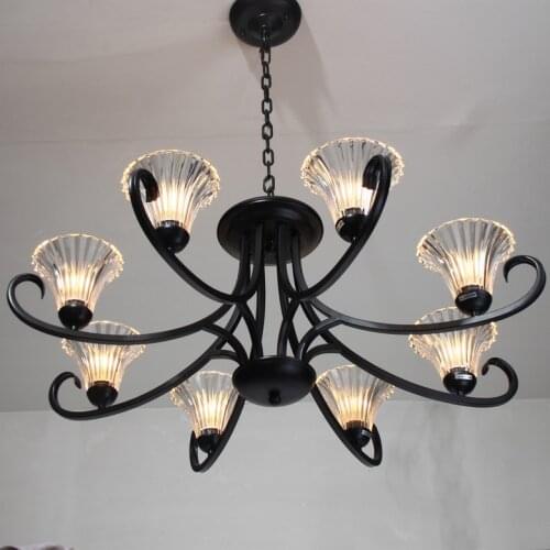 Suspension Luminaire Pendant Lights Black 8 Tieyi Living Room Fashion Brief Bedroom Lights American Style Crystal Pendant Light