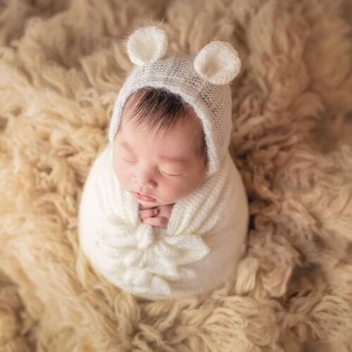 Photography Props Newborn Costumes 4 Piece Sets Wrap Hats, pillows, wraps, bows Children Photo Shooting Baby Accessories Outfits