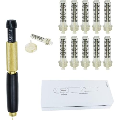 Three Adjust Pressure Hyaluron Pen for Lip Injection Anti Wrinkle Hyaluronic Acid Pen Atomizer Meso Injector with Nozzle Ampoule