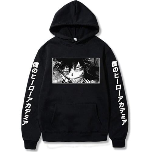 Cartoon My Hero Academia Hoodies Men Funny Japanese Anime Streetwear Harajuku Dabi Eyes Graphic Sweatshirts Unisex Tops Male