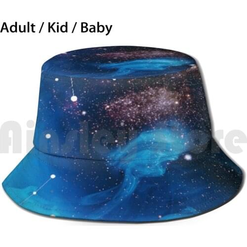Force Of Nature Sun Hat Foldable UV Protection Sea Space Stars Galaxy Starfalls Сonstellation Darkness Man Womens Smoke