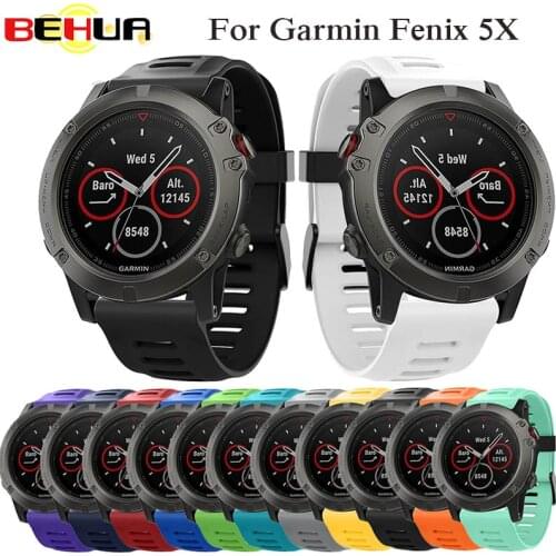 Replacement watchband Soft Band Strap wrist band watch bracelet for Garmin Fenix 3 3 HR 5X Plus 6X 6X Pro Watch Silicone strap
