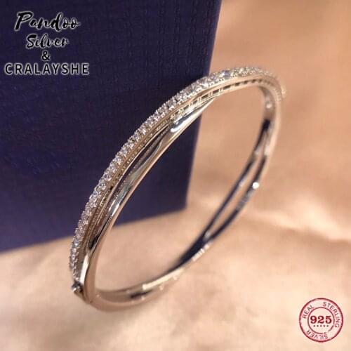 Trend Bangle S925 Sterling Silver Jewelry 1:1 Copy,TWIST Lake Blue Staggered Bracelet Elegant Couple Gift For Female With Logo