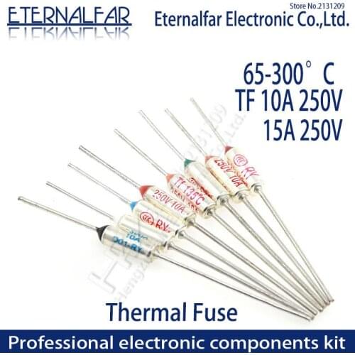 TF Thermal Fuse RY 10A 15A 250V Temperature Control Thermostat Switch 65 70 73 77 80 85 90 95 100 105 110 113 115 120 C Degree