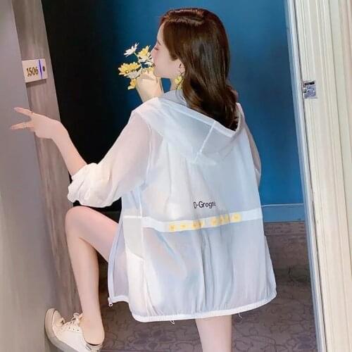 Sun Protection Clothing Zipper Womens Short 2021 Summer New Loose Versatile Anti-Ultraviolet Student Long-Sleeved Thin Jacket