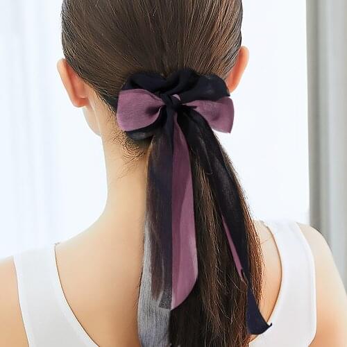 Lady Hairpin Beauty Accessories Butterfly Bow Rope Headband Girl Women Hairpins Hairties Simple Hair Band SY45