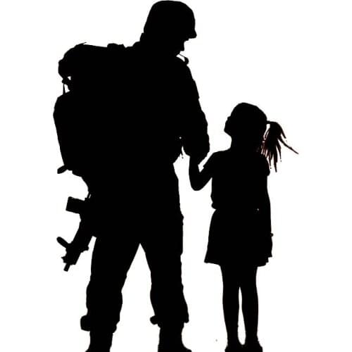 11.2*16.1CM Warrior Will Take Girl Home Car Sticker Black/Silver Covering The Body Soldier Decal Vinyl C21-0131