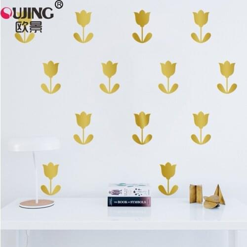 12pcs/set Cartoon Flowers Shape Wall Sticker For Kids Baby Rooms Nursery Wall Decals Boys Girl Gifts DIY Self-adhesive Art Mural