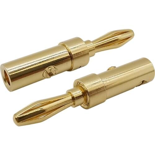 2Pcs Copper 4mm Banana Plug Audio Speaker Cables Wire Banana Head Connectors for Amplifier Jack