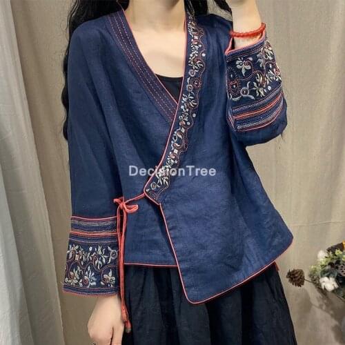 2021 short sleeve womens chinese traditional costume clothing hanfu tang tops clothes china qipao shirt cheongsam blouse