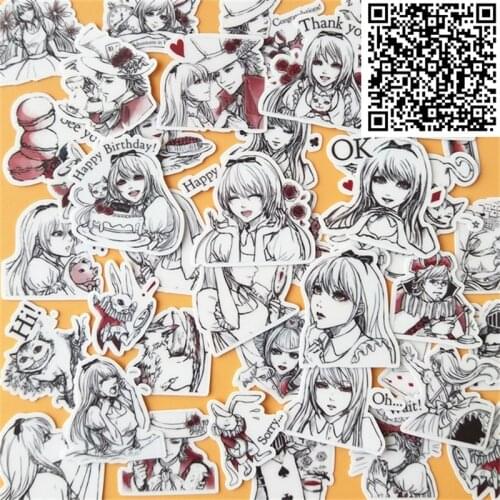 28 Pcs Hand-painted girl homemade Stickers Small Size Cartoon Scrapbooking Decorative Korean Style Sticker For Laptop Children