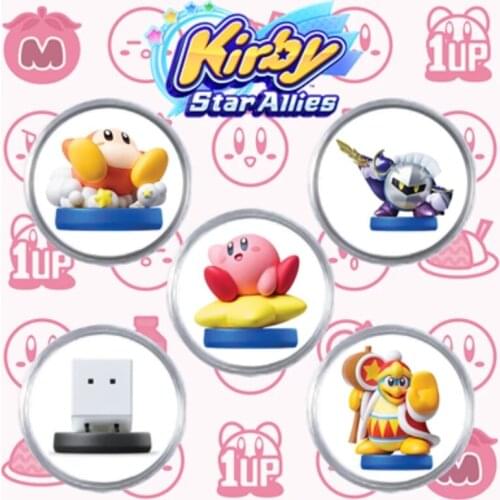 5Pcs Ntag215 Circular Coin Tags Cards of Kir-by Star Allies NFC Game Cards Full Linkage Card for NS Switch WiiU 3DS
