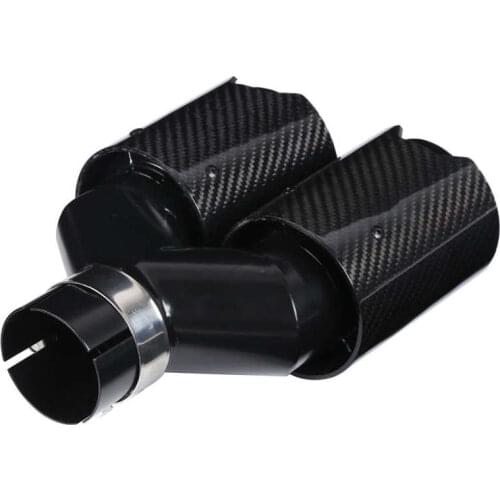 Car Exhaust Pipe Car Tail Pipe Y‑Shaped with Black Carbon for Automobile Modification for Universal for Automobiles