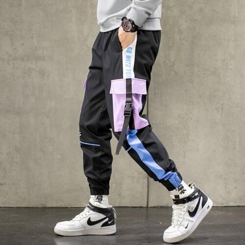 April MOMO 2021 Men INS Fashion Hip Hop Spring Summer Thin Pencil Pants Trousers Male Casual Loose Style Patchwork Cargo Pants