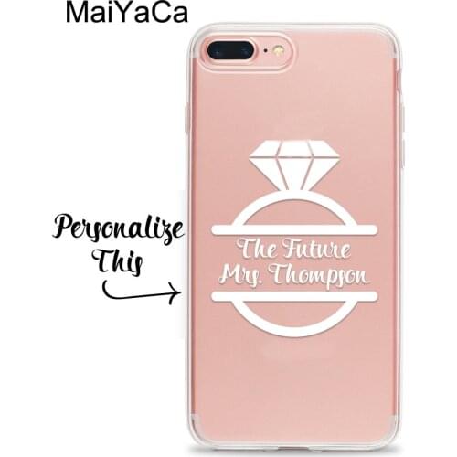 MaiYaCa Future Mrs Clear Phone Case Cover for iPhone 12 mini 11 Pro Max XS XR X 8 Plus 7 SE 2020 6S Diamond Ring Bride To Be