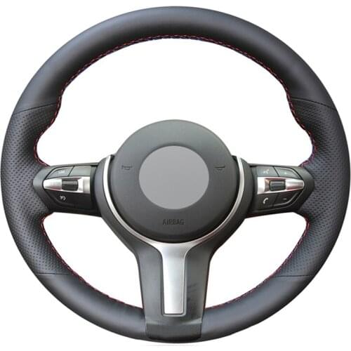 Black Artificial Leather Car Steering Wheel Covers for BMW F87 M2 F80 M3 F82 M4 M5 F12 F13 M6 F85 X5 M F86 X6 F33 F30 M Sport