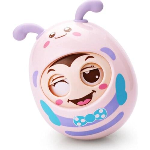 Baby Rattles Mobile Doll Bell Blink Eyes Tumbler Roly-poly Silicon Teether Toy Fun For Newborns Gift Baby 0-12 Months Toys