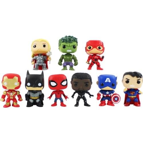9pcs/set Justice League Marvel Avengers Super Hero Thor Ironman Hulk Captain American Action Figure Toys