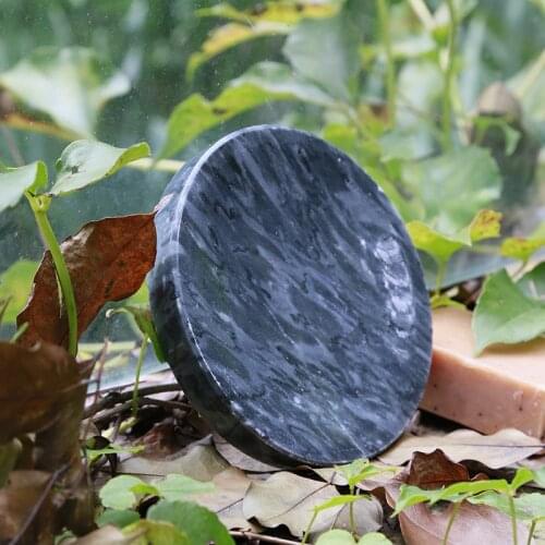 Natural marble soap box, storage tray, bathroom and bathroom toiletries, creative soap tray, round soap tray