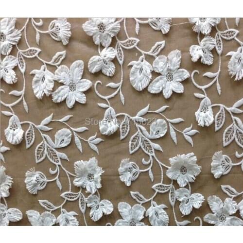 Three-dimensional mesh embroidery Lace Fabrics for Lace WEDDING dress