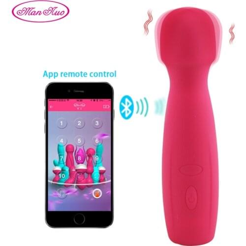 Man Nuo NEW Bluetooth AV Wand For Woman Sex Toys Multi-Speed Magic Wand Massager G-Spot Vibrator Adult Toy R4