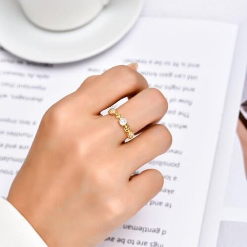 Chandler Fashion Large Irregular Diamond Ring Thin Rings Women wedding Choose Delicate Ring