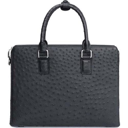 Dae South African ostrich skin men bag for men Briefcase with combination lock men handbag