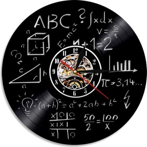 Math Science Vinyl Wall Clock Handmade Art Decoration Math Formula Room Kitchen Bedroom Decor Gift For Math Enthusiast