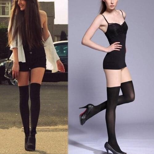 New Sexy Womens Black Tinted Sheer False High Stockings Pantyhose Tights adult sex games-40