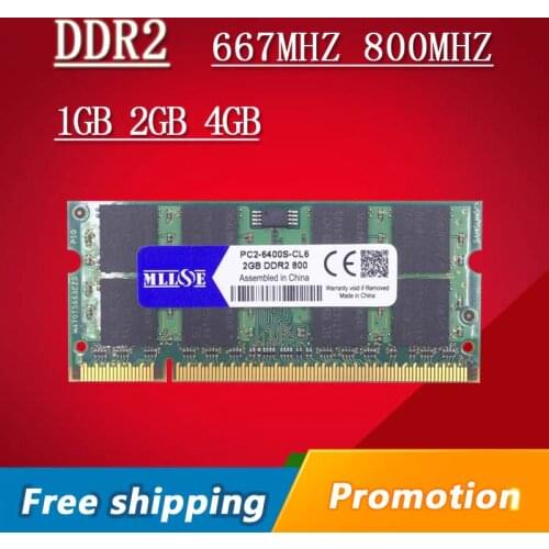 MLLSE 1gb 2gb 4gb DDR2 DDR 2 667 800 667mhz 800mhz PC2-5300 PC2-6400 sodimm so-dimm sdram Memory Ram Memoria For Laptop Notebook