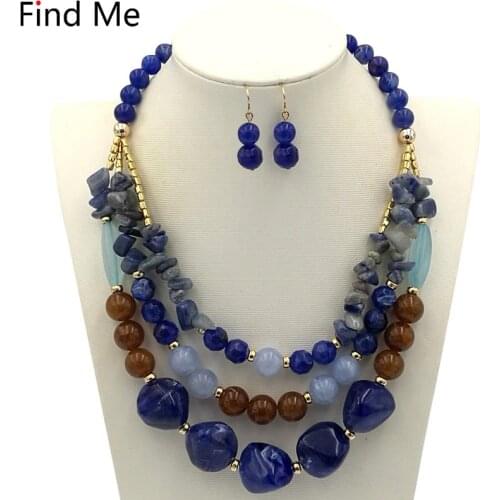 Find Me New Trendy Multilayer Long Chain Collar Choker Necklace Vintage Big Bead Statement Necklace For Women Jewelry Wholesale