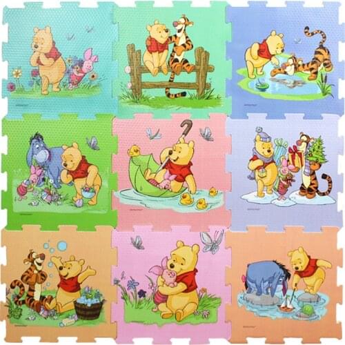 Winnie the pooh foam mat 9pcs/pack 30x30cm per piece Mickey Minnie Baby Child Play Floor Mat Game carpet Crawling mat