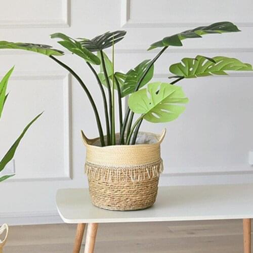 Woven Seagrass Tummy Basket Is Used to Store Plant Basket or Toy Basket