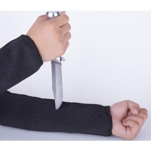 1pair Black stainless steel wire resistace Proof Camp Outdoor Arm Anti-cutting Arms Safety Anti-abrasion Work Labor Protector