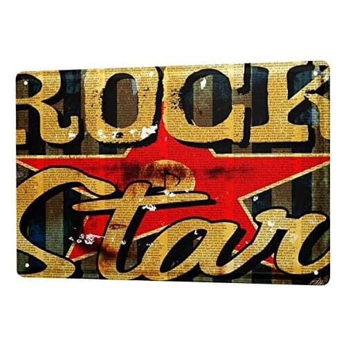 Retro Tin Sign Decor Plaques Metal Deco Rockstar Music Nostalgia Advertising