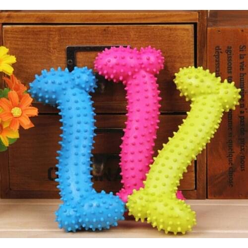 Dog Toys Rubber Resistant To Bite Bone Dog Puppy Molars Rubber Ball Play For Teeth Training Thermal Plastic Pet TOY