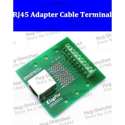 RJ45 BRK8P8CSJ Breakout PCB Board Ethernet LAN interface to Terminal port adapter switch terminals without Din Rail 2pcs