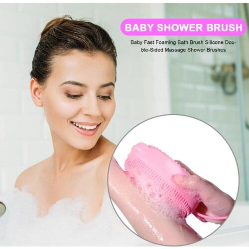Household Multifunction Silicone Body Massage Brush Double-Sided Bath Exfoliation Brush Dirt Removal w/Hanging Rope