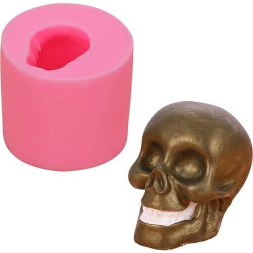 3D Rose Skull Silicone Mold DIY Candle Plaster Silicone Mold Halloween Cake Decoration Tools Sugar Craft Chocolate Mould