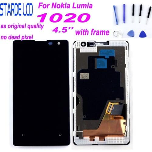 STARDE Replacement LCD for Nokia Lumia 1020 LCD Display Touch Screen Digitizer Assembly with Frame 4.5