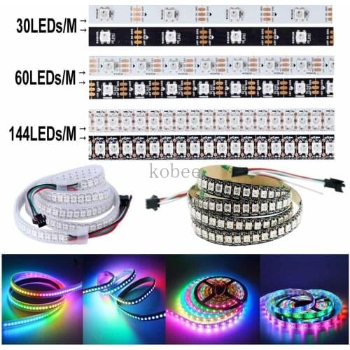 WS2812B Smart pixel led strip light SK6812 RGBW 1m/2m/3m/4m/5m WS2812;30/60/144 pixels/leds/m;IP30/IP65/IP67,DC5V led lamp tape