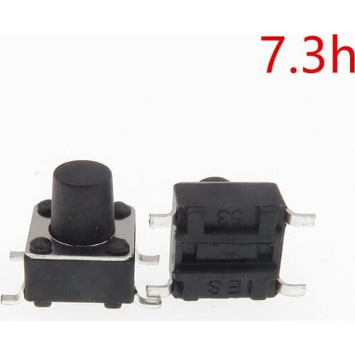 200pcs/lot 6*6*7.3mm Tactile Tact Micro Switch Momentary Push Button switch round head 4pin
