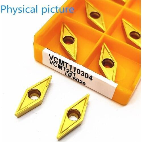 10PCS VCMT110304 VP15TF UE6020 US735 Carbide Insert Steel Processing VCMT 110304 Internal Turning Insert Tungsten Carbide