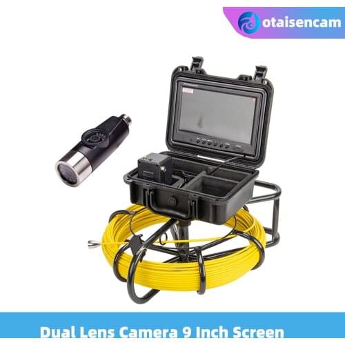 Dual Lens Borescope Camera System WP9600E Drain Sewer Wall Pipe Pipeline 9inch Lcd Detection Video Endoscope